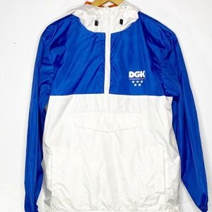 DGK Men's S Windbreaker Pullover White Blue Active